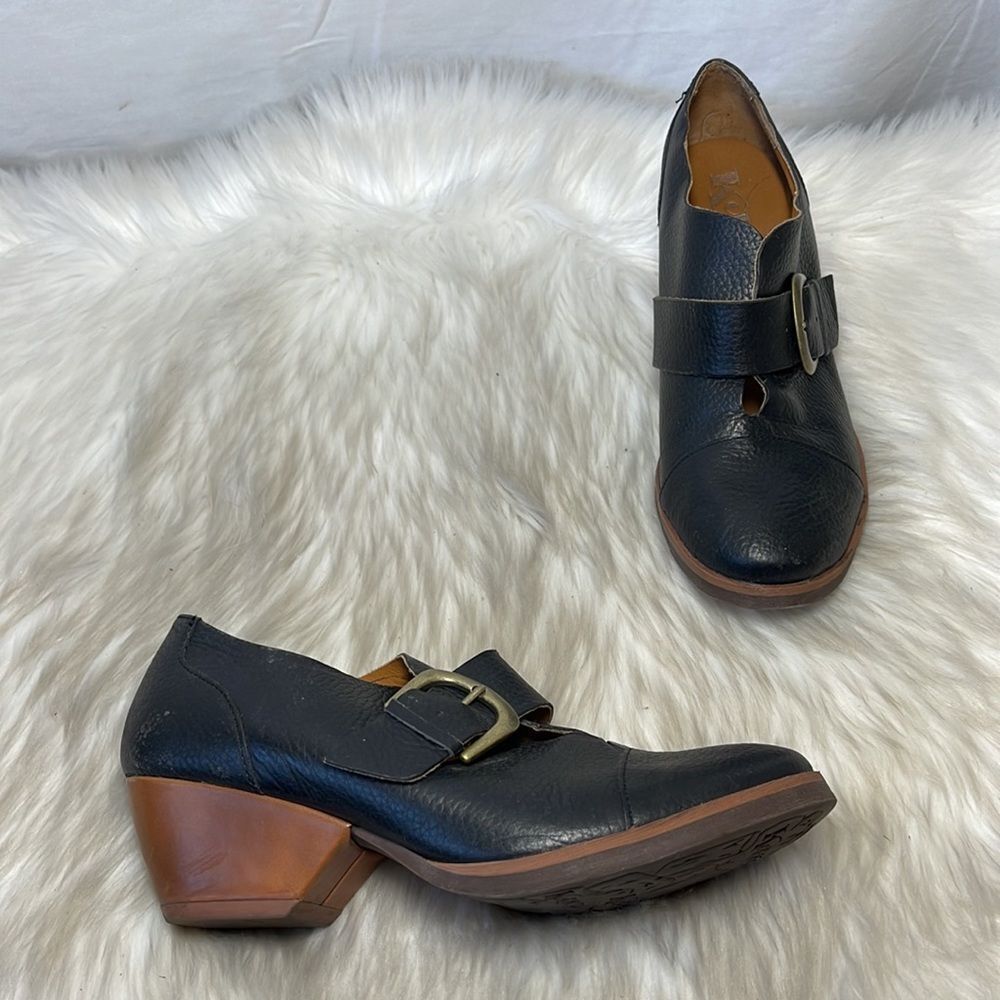 Korks By Kirk-Ease Little Monk Black Pebbled Leather Side Buckle Booties…